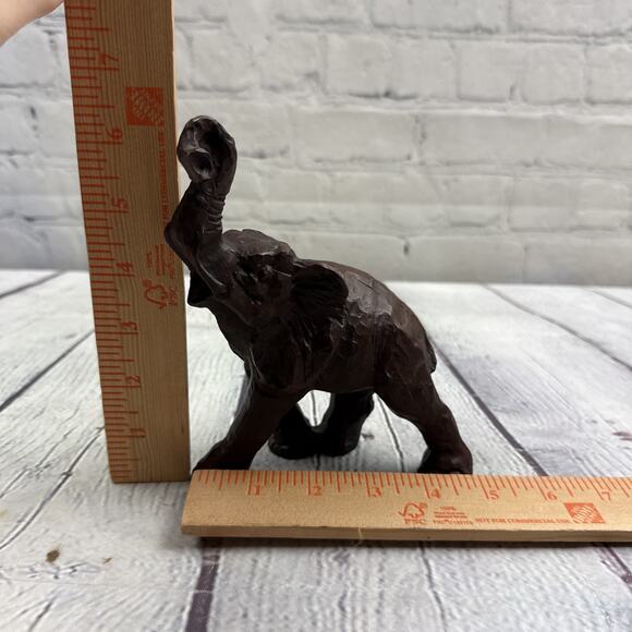 Vintage 1990's 11 Ounce Elephant Brown Resin Figurine Old 6x5 Statue‎ - Picture 6 of 8